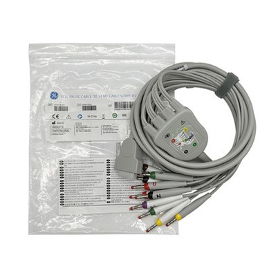 10-Cable Gwerth Arweiniol GE ECG/EKG 2104726-001 gwreiddiol