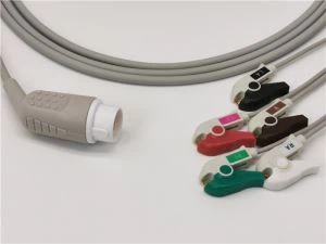 Cebl Addasydd ECG Cydnaws Philips 5 Clipiau Arweiniol