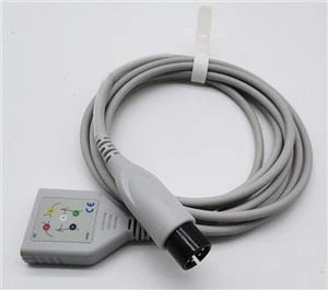 Cysylltydd Rownd Cebl 6Pin Cebl Cefnffyrdd AAMI ECG